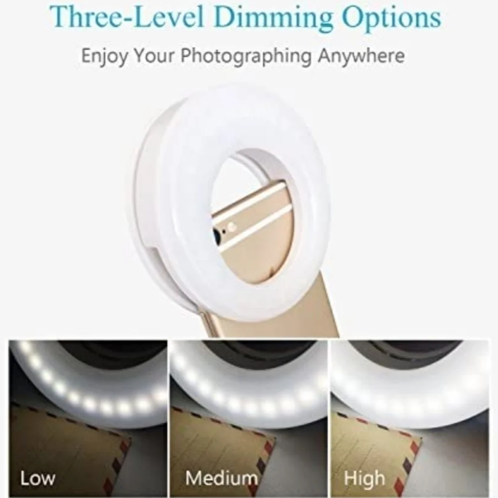 QIAYA SELFIE RING LIGHT•CLIPS TO YOUR PHONE, COMPUTER, OR TABLET - Picture 4 of 12